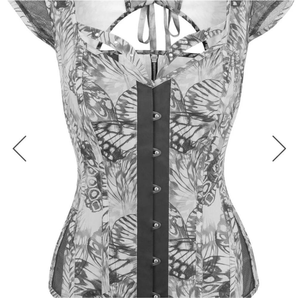 CORSET-STORY, GORGEOUS GREY CORSET, PLUS SIZE US18